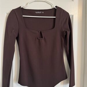 Abercrombie & Fitch Chocolate Long Sleeve Bodysuit